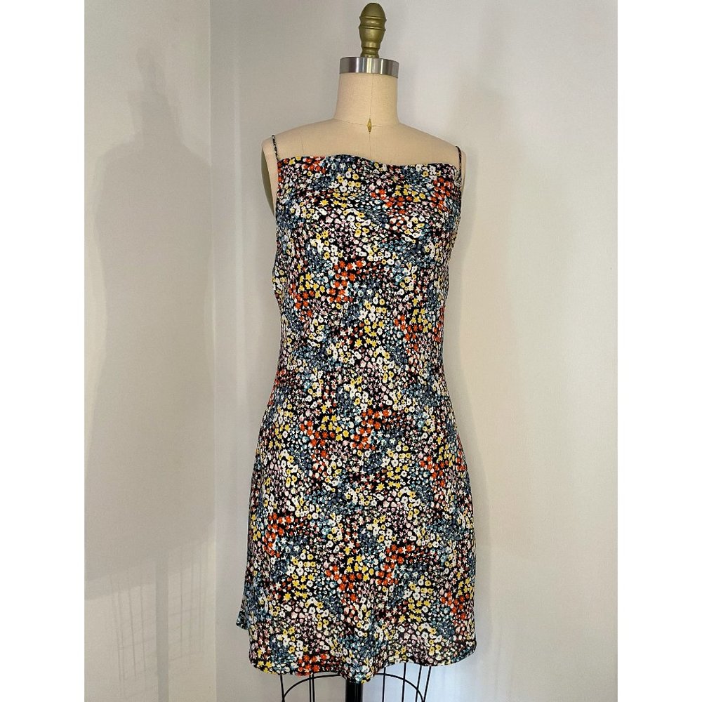 Floral Scoop Neck Row A Dress